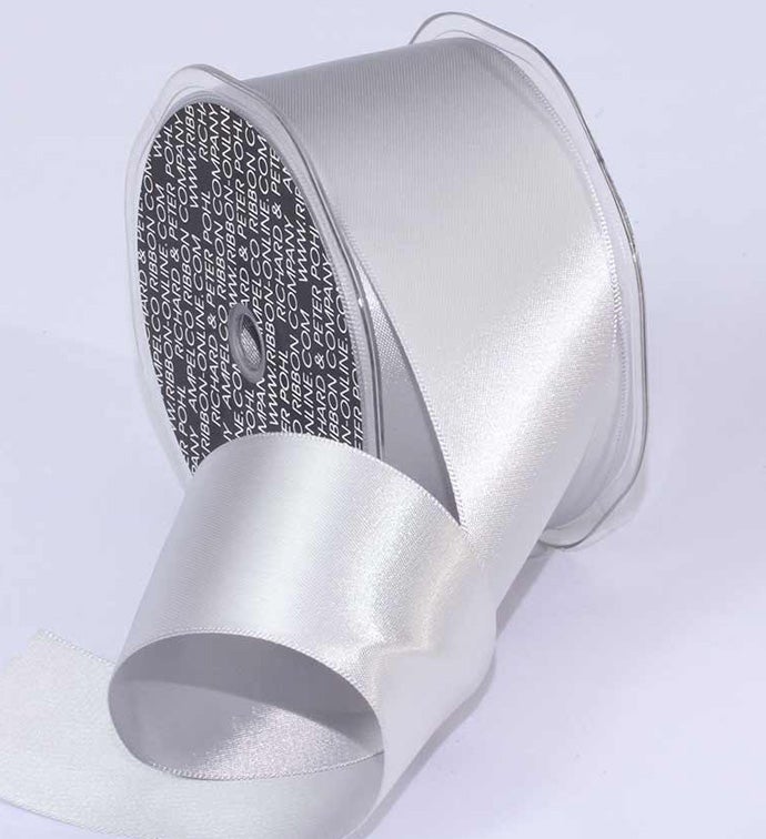 2" Silver Grey Double Face Satin Ribbon - Case of 1