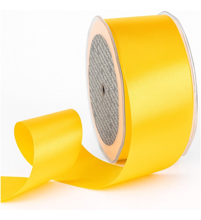 2" Yellow Single Face Florist Satin - Case of 1