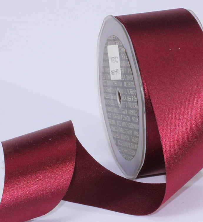 2" Burgundy Single Face Florist Satin - Case of 1