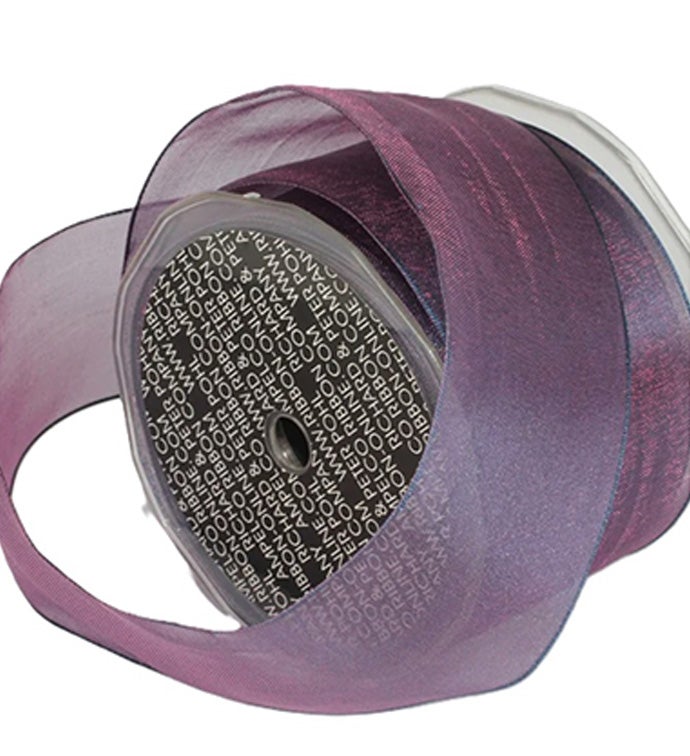 2 3/8" Paris Wire Edge Crystal Organdy Ribbon - Case of 1