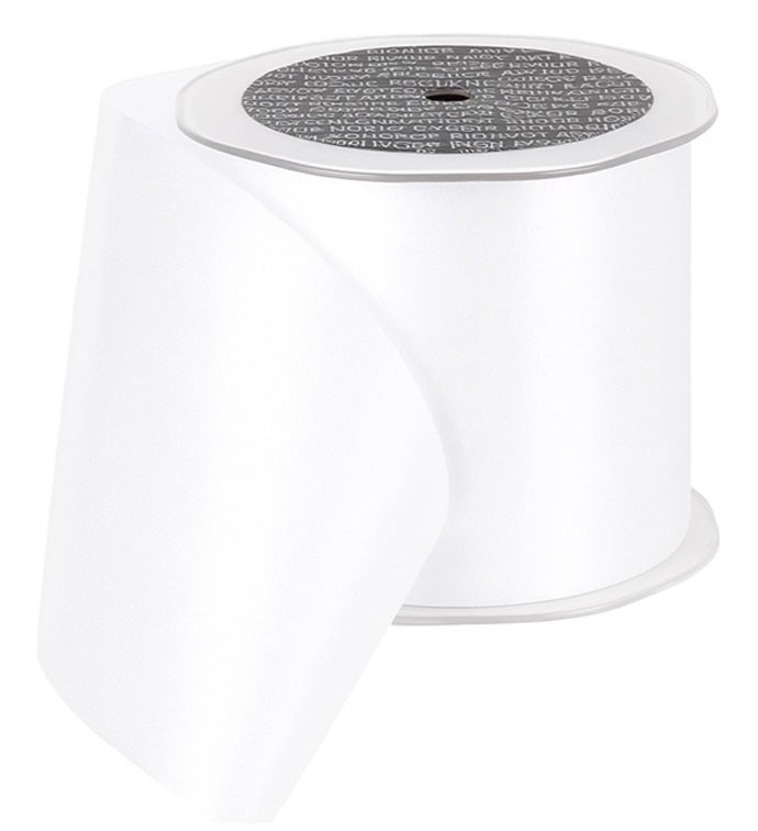 4" White Single Face Satin - Case of 1