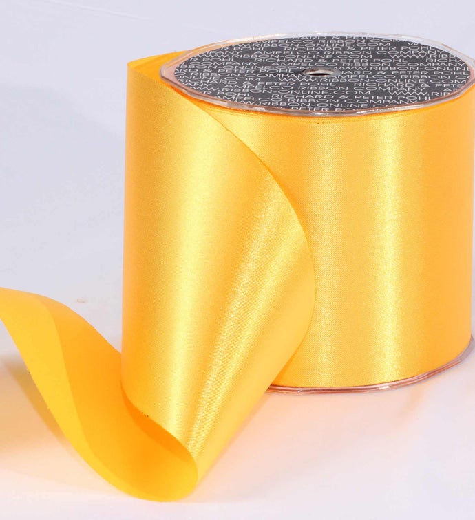 4" Yellow Single Face Satin - Case of 1