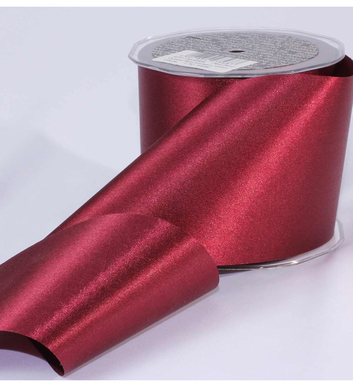 4" Burgundy Single Face Satin - Case of 1