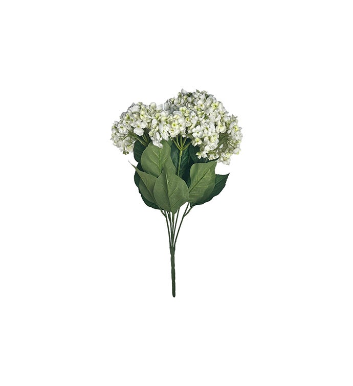White Faux Hydrangea Flowers- White