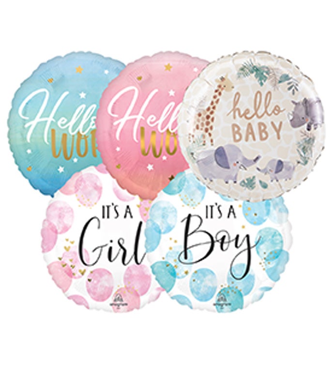 17" Standard Balloon Assortment Package  -  Baby  -  Case of 25