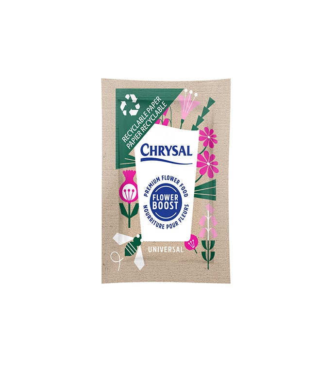 5 gram Chrysal Recyclable Paper Flower Food Sachets - Case of 200