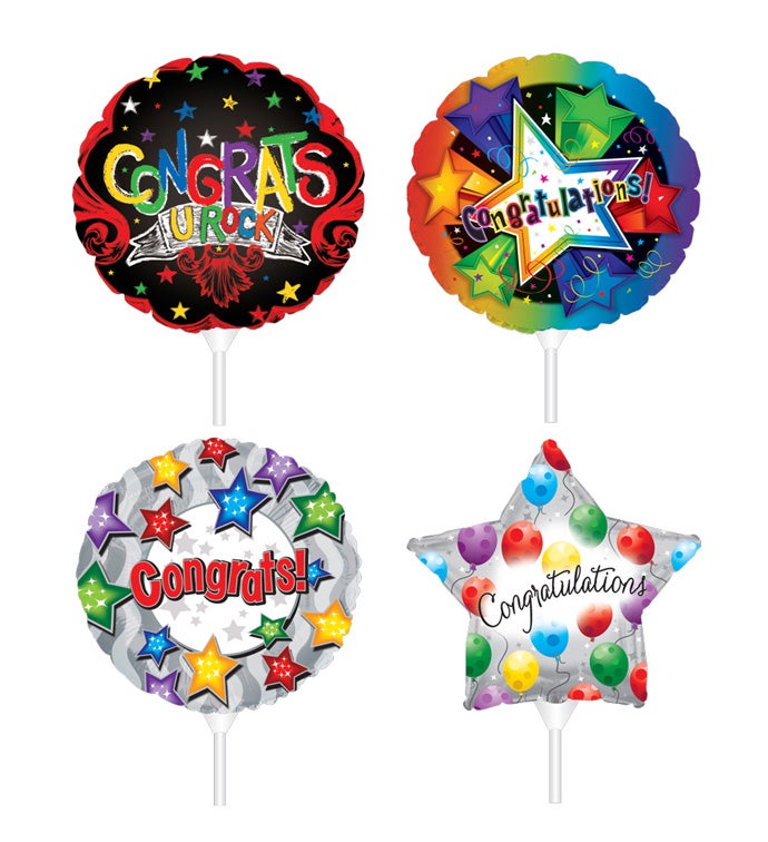 9" Congrats Preinflated Stick Kit - Case of 24