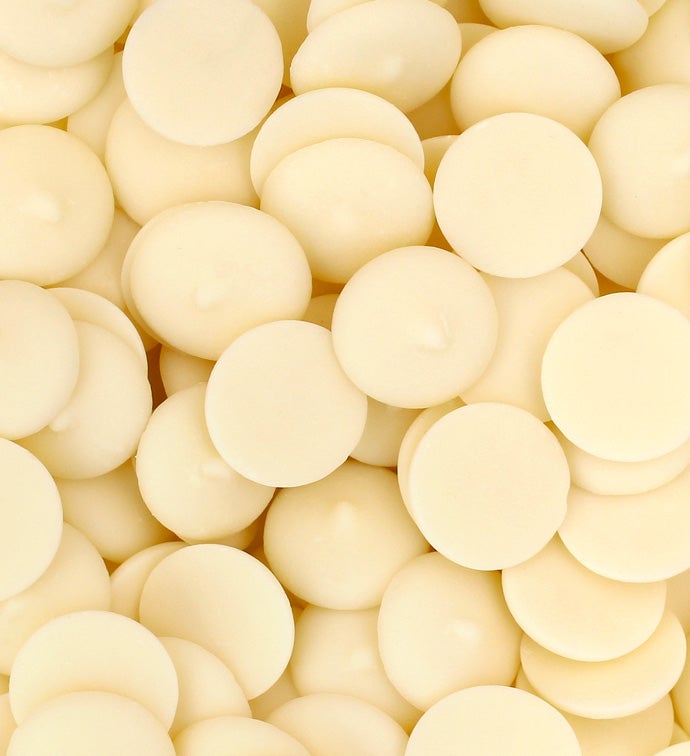 25 lbs White Vanilla Flavored Candy Wafers - Case of 1