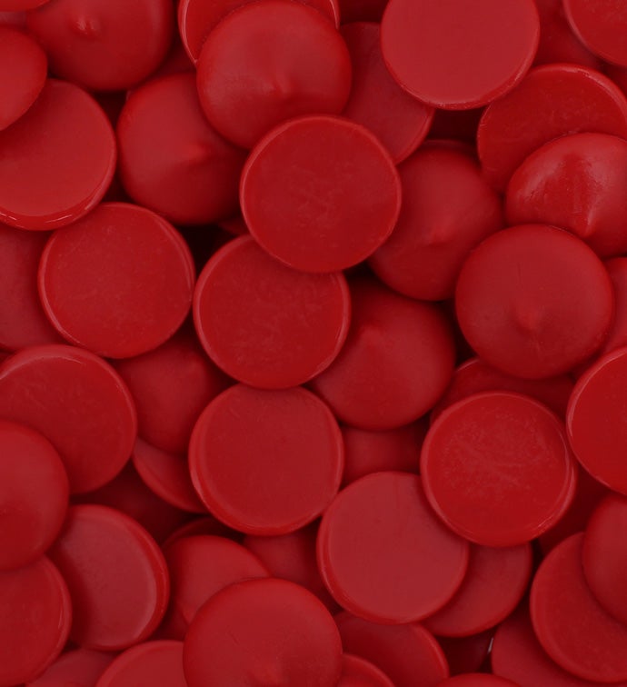 25 lbs Cardinal Red Vanilla Flavored Candy Wafers - Case of 1