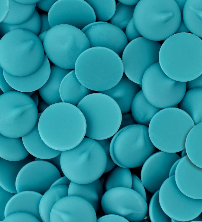 25 lbs Sky Blue Vanilla Flavored Candy Wafers - Case of 1