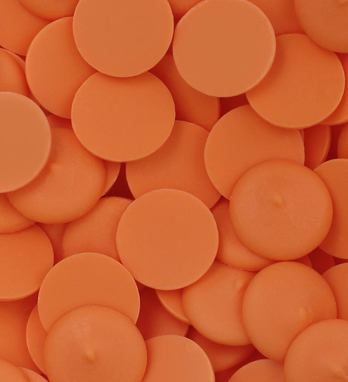 25 lbs Sunset Orange Vanilla Flavored Candy Wafers - Case of 1