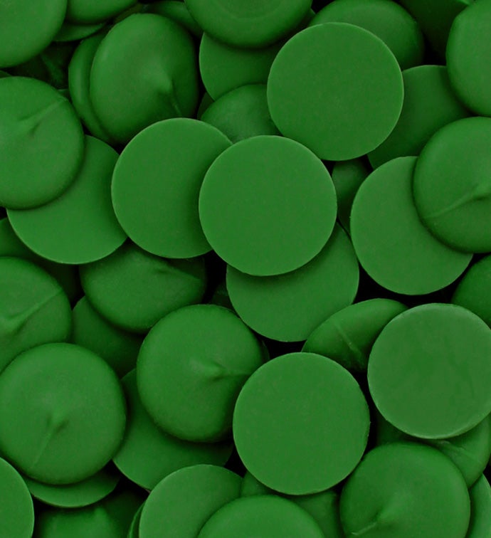 25 lbs Forest Green Vanilla Flavored Candy Wafers - Case of 1