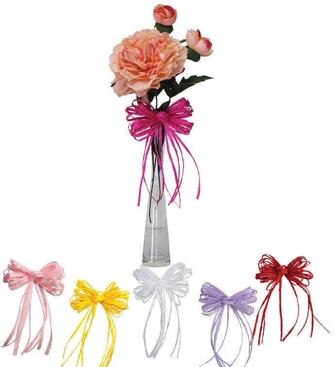 Raffia Bud Vase Bows - Case of 50