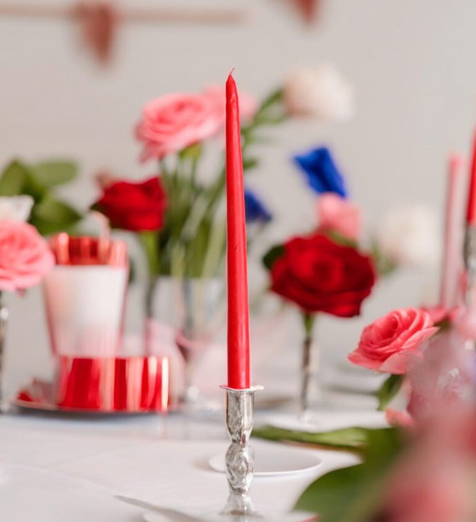 12" Red Tapered Candle - Case of 24