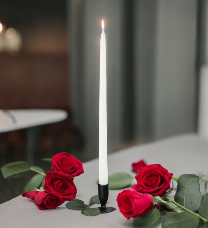 12" White Tapered Candle - Case of 24