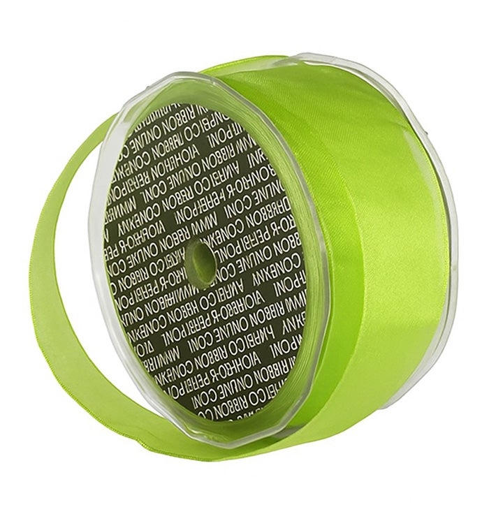 1.5" x 27 Yards Lime Wire Edge Crystal Organdy - Case of 1