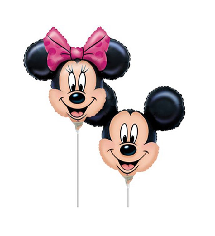 8" Mickey & Minnie Pre-Inflated Balloon Assortment - Case of 12