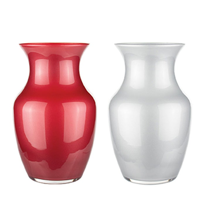 8" Rose Vase Red & White Asst.- Case Pack 12
