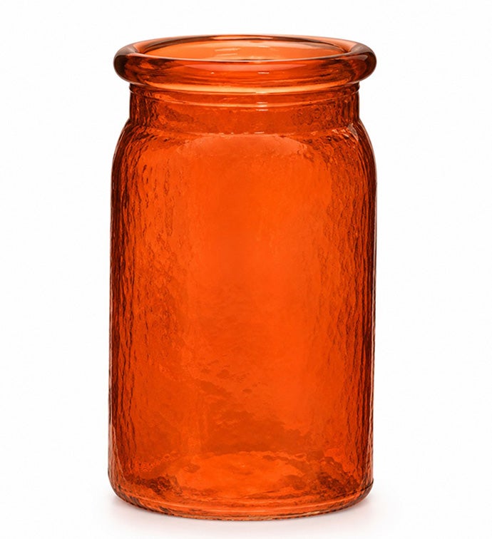 6 1/2" Hammered Jar Russet Orange-  Case Pack 12