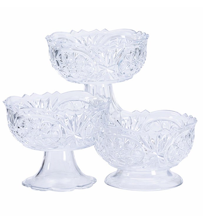 3 Asst Pedestal Plastic Vase Style - Case of 24