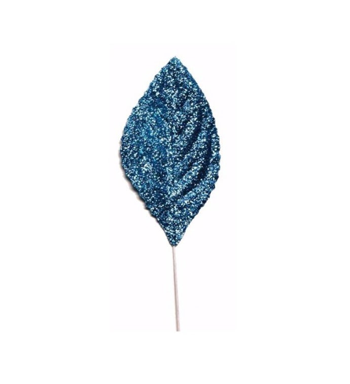 2.25" Glitter Leaves (Blue) - Pack of 100