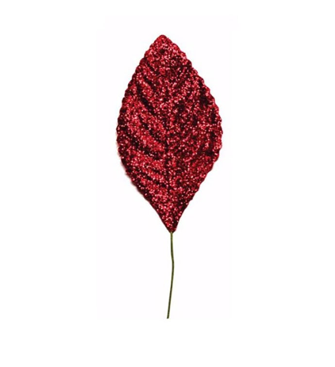 2.25" Glitter Leaves (Red) - Pack of 100