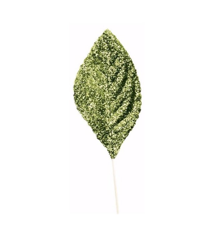 2.25" Glitter Leaves (Green) - Pack of 100
