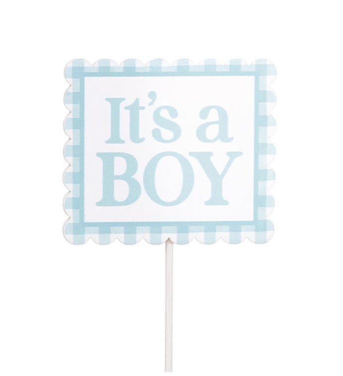 Pick Wood It's A Boy Gingham - Case of 24