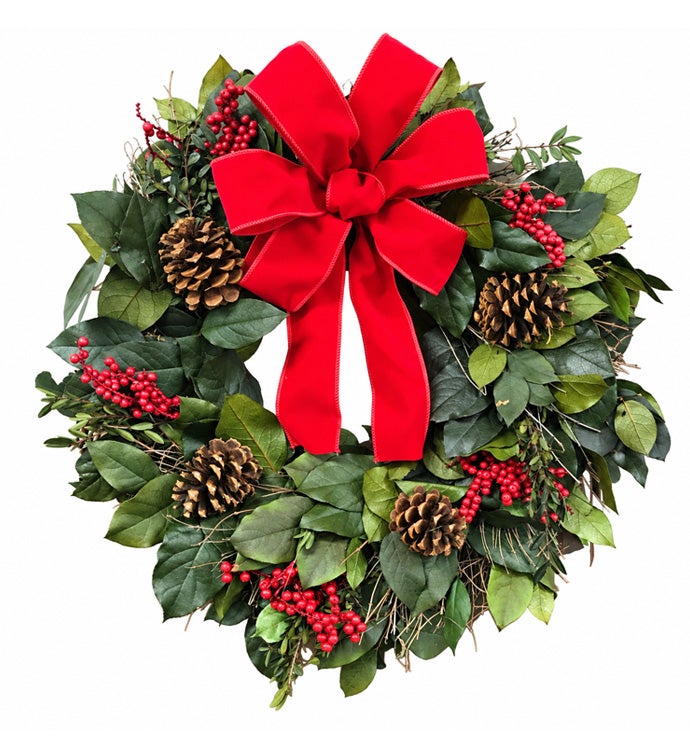 Winter Velvet Wreath 20" - Case of 1