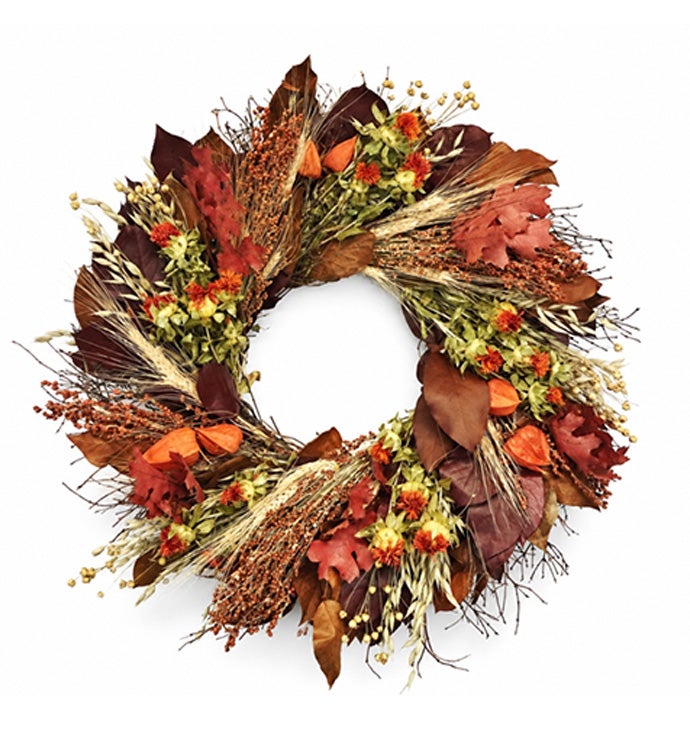 Leafy Lanterns Wreath 20" - Case of 1