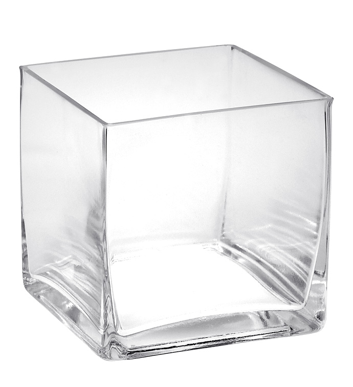 5" Clear Glass Cube - Case of 6