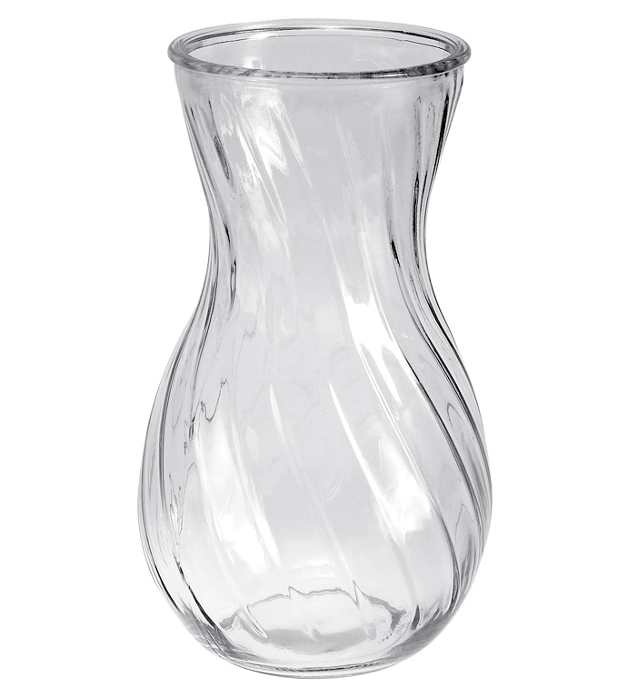 8" Ribbed Clear Glass Vase - Case of 12